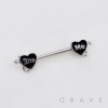 HEART SHAPE BITE ME ENGRAVE NAUGHTY 316L SURGICAL STEEL NIPPLE RING SHIELD